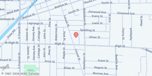 Map showing Brothers Keeper Outreach at 185 Locust St, Lockport, NY