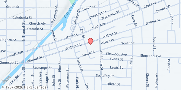 Map showing Lockport Community Winter Farmers' Market at 210 Walnut Street, Lockport, NY