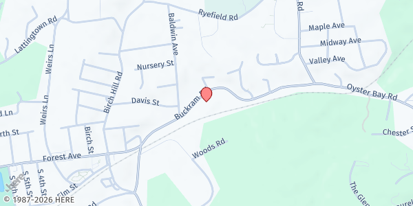 Map showing Locust Valley Library at 170 Buckram Road, Locust Valley, NY