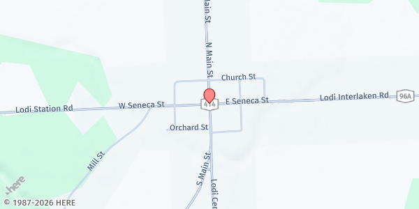 Map showing Lodi Food 4 All at 9382 Lodi Center Road, Lodi, NY