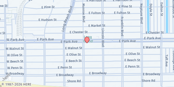 Map showing Beach Catholic Outreach at 315 E Walnut St, Long Beach, NY