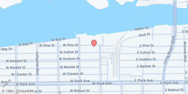 Map showing Long Beach Soup Kitchen at 140 West Pine St., Long Beach, NY