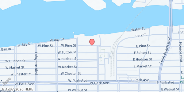 Map showing The Long Beach Soup Kitchen at 140 W Pine St, Long Beach, NY