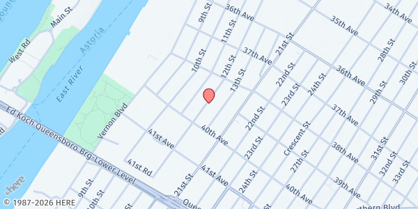 Map showing Center of Hope International Bread of Life at 38-49 12th Street, Long Island City, NY