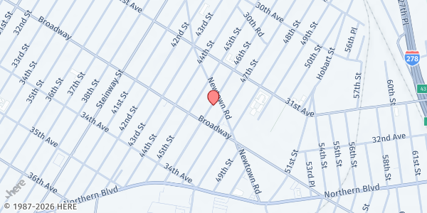 Map showing New York School of Urban Ministry at 31-65 46th Street, Long Island City, NY