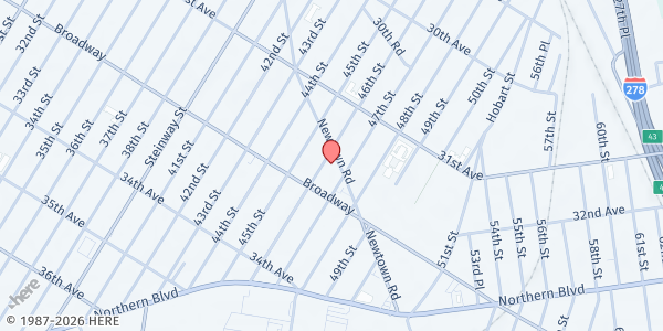 Map showing New York School Urban Ministry at 31-65 46th Street, Long Island City, NY