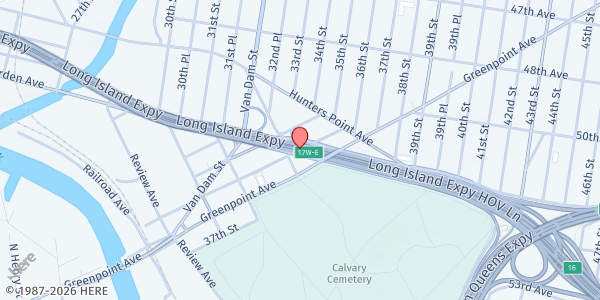 Map showing St Raphael RC Church at 35-20 Greenpoint Ave., Long Island City , NY