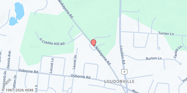 Map showing Loudonville Presbyterian Church at 22 Old Niskayuna Road, Loudonville, NY