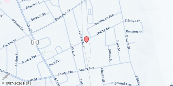 Map showing Lowville Food Pantry at 5502 Trinity Avenue, Lowville, NY