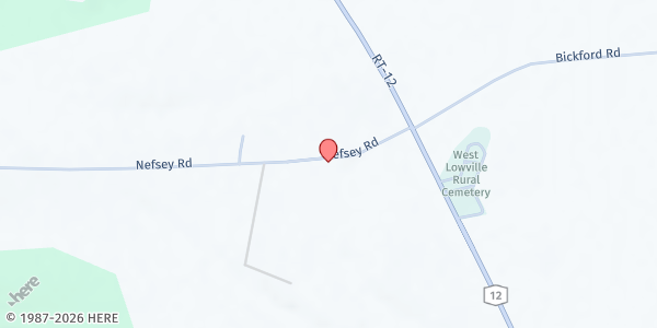 Map showing Mast Family Produce Farm Stand at 4090 Nefsey Road, Lowville, NY