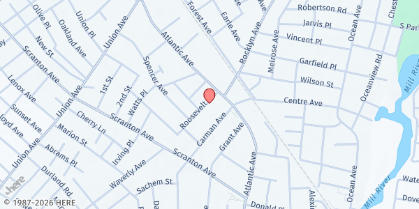 Map showing St. Raymond's Parish Social Ministry at 12 Roosevelt St, Lynbrook, NY