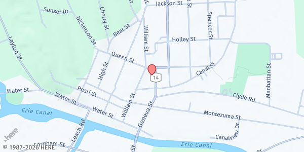 Map showing Helpful Hearts Community Closet at 12 Geneva St., Lyons, NY