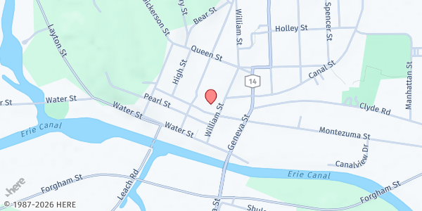 Map showing Lyons Farmers' Market - Village Square at 26 Church Street, Lyons, NY