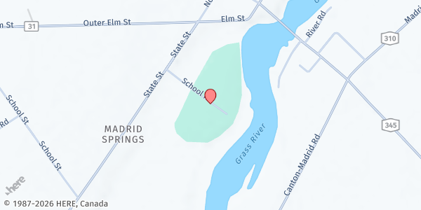 Map showing Christian Fellowship Centers of N.Y. FP - Madrid at 3662 County Route 14, Madrid, NY
