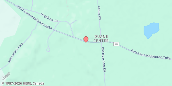 Map showing Duane Fire Department at 172 County Route 26 - Old Route 99, Malone, NY