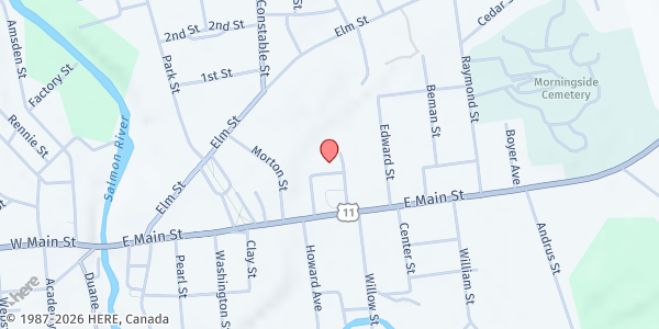 Map showing St. Andre's Outreach Center at 12 Homestead Park, Malone, NY