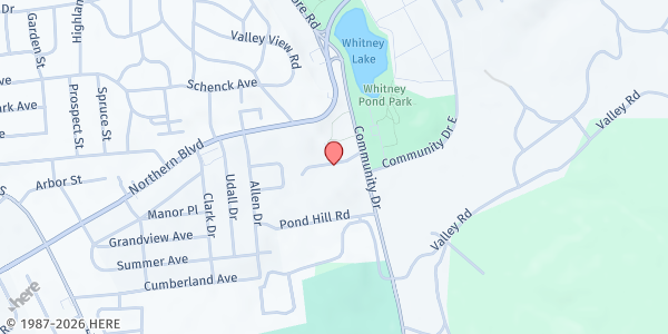 Map showing Shelter Rock Church Food Pantry at 65 High St, Manhasset, NY