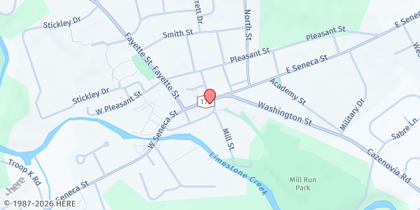 Map showing F M Food Pantry at 122 East Seneca St, Manlius, NY