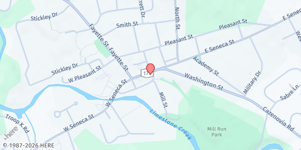 Map showing Fayetteville Manlius Food Pantry at 122 East Seneca St, Manlius, NY