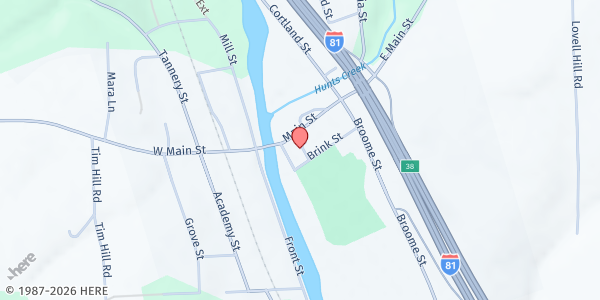 Map showing Marathon Civic Center at 11 Brink St., Marathon, NY