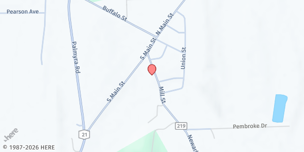 Map showing Marion Food Pantry at 3757 Mill Street, Marion, NY