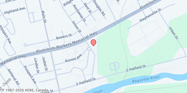 Map showing Drumlins Farm Stand at 105 Harte Haven Plaza, Massena, NY