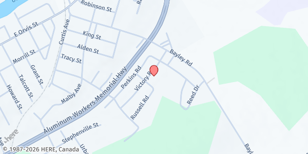Map showing The Salvation Army of Massena Food Pantry at 178 Victory Road, Massena, NY