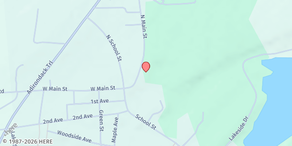 Map showing Mayfield Central Food Pantry at 22 N. Main St, Mayfield, NY