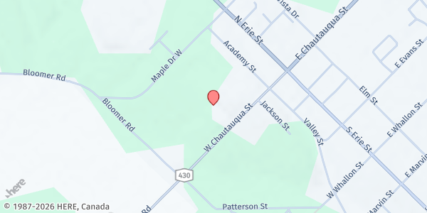 Map showing Habitat For Humanity - Mayville at 2 Academy St # 4, Mayville, NY