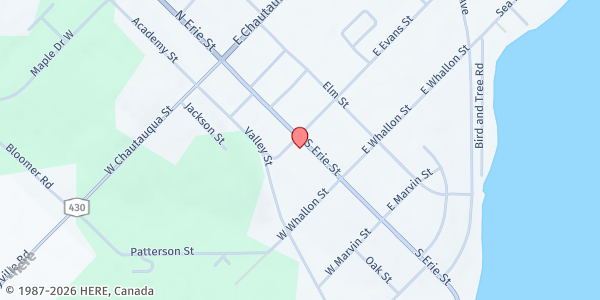 Map showing St Paul's Episcopal Church at 99 S Erie St, Mayville, NY