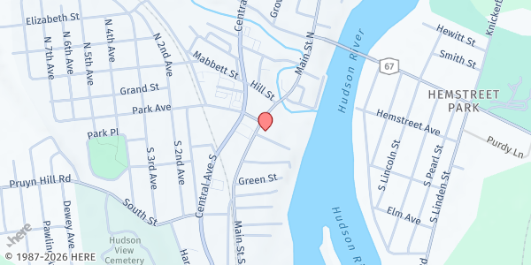 Map showing Mechanicville Area Community Center at 6 South Main Street, Mechanicville, NY