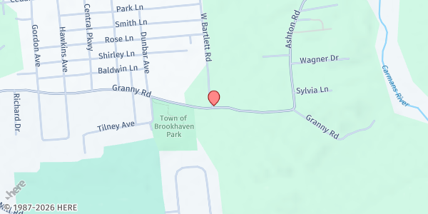 Map showing Community Cupboard at 605 Granny Road, Medford, NY