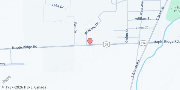 Map showing Calvary Cupboard - Medina at 11031 Maple Ridge Road (rt.31), Medina, NY