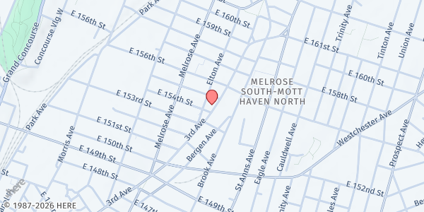 Map showing The Door Bronx Youth Center at 2999 Third Avenue, Melrose, NY