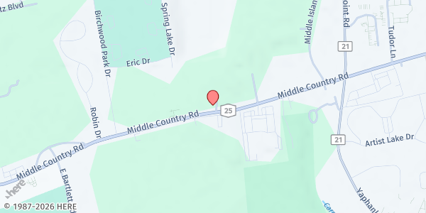 Map showing Blessings R Us Outreach at 645 Middle Country Road, Middle Island, NY