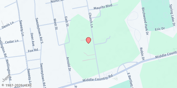 Map showing CHI Inc./Church Lane at 76 Church Lane, Middle Island, NY