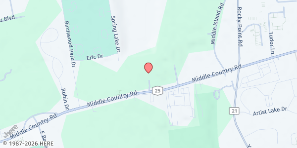 Map showing Island Heart Food Pantry at 643 Middle Country Rd., Middle Island, NY