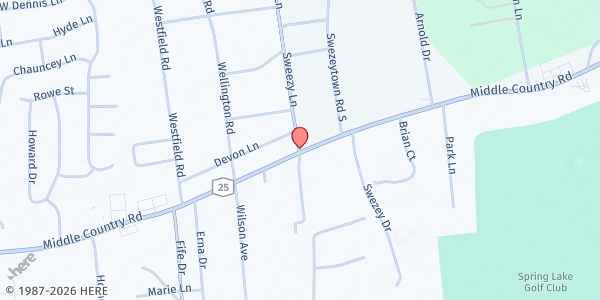 Map showing Island Heart FP at 643 Middle Country Road, Middle Island, NY