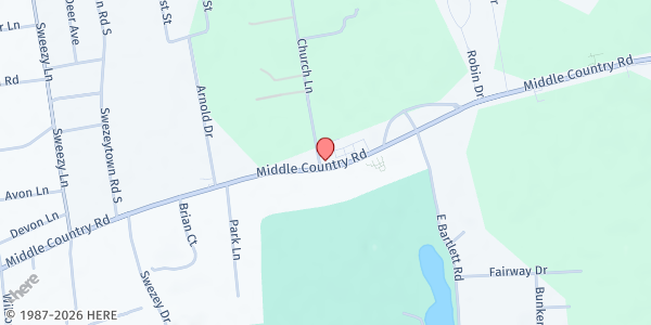 Map showing Kingdom Fellowship at 200 Middle Country Rd, Middle Island, NY