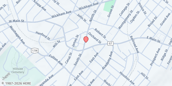 Map showing Cornerstone Family Healthcare WIC Program - Middletown at 27 North St., Middletown, NY