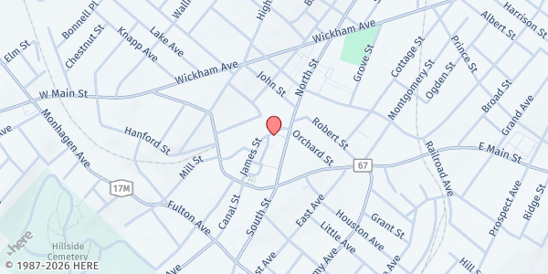 Map showing Guild of St. Margaret Fresh Pantry at 12 Depot St, Middletown, NY