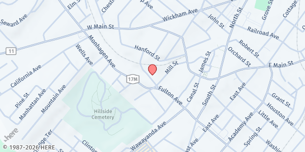 Map showing RECAP FOOD PANTRY at 34 Mill Street, Middletown, NY