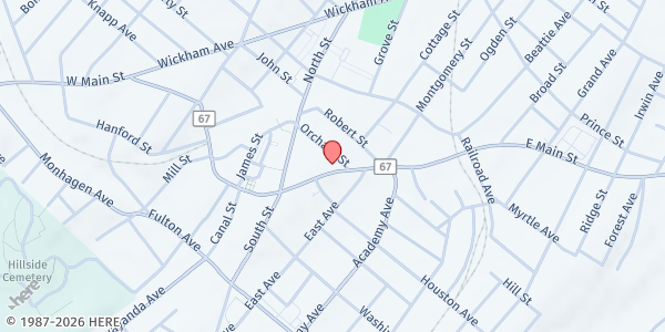 Map showing TOUCH - MIDDLETOWN at 6 Orchard Street, Middletown, NY