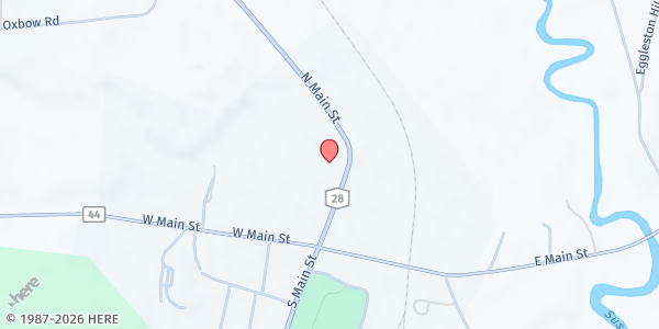 Map showing M.A.S.K. Community Meal Site at PO Box 127, Milford, NY