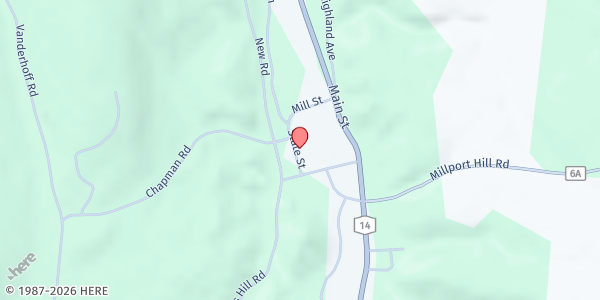 Map showing Mobile Food Pantry Millport - New Hope Baptist Church at New Hope Baptist Church, 5528 State St, Millport, NY