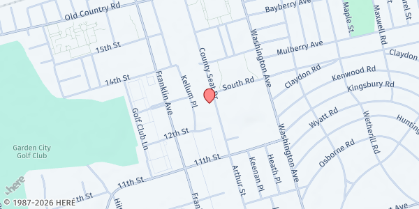 Map showing Nassau County DOH WIC - Mineola at 200 County Seat Dr, Mineola, NY