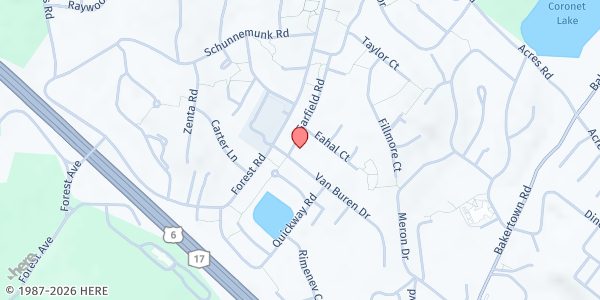 Map showing Kiryas Joel Community Council - Monroe at 2 Garfield Road, Monroe, NY