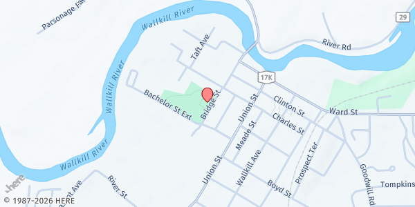 Map showing Montgomery Senior Center at 36 Bridge Street, Montgomery, NY