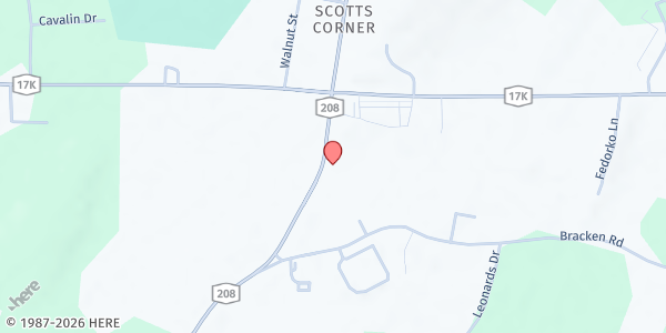 Map showing Town of Montgomery Food Pantry at 2200 Route 208, Montgomery, NY