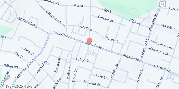 Map showing FEDERATION FOR THE HOMELESS FOOD PANTRY at 9 Monticello Street, Monticello, NY